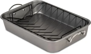 Glad Roasting Pan Nonstick 11x15 - Heavy Duty Metal Bakeware Dish with Rack - Large Oven Roaster Tray for Baking Turkey, Chicken, and Veggies
Heavy Duty Nonstick 11x15 Roasting Pan with Rack