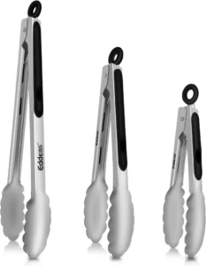 Stainless Steel Kitchen Tongs 3-Pack (7, 9, 12 Inch)