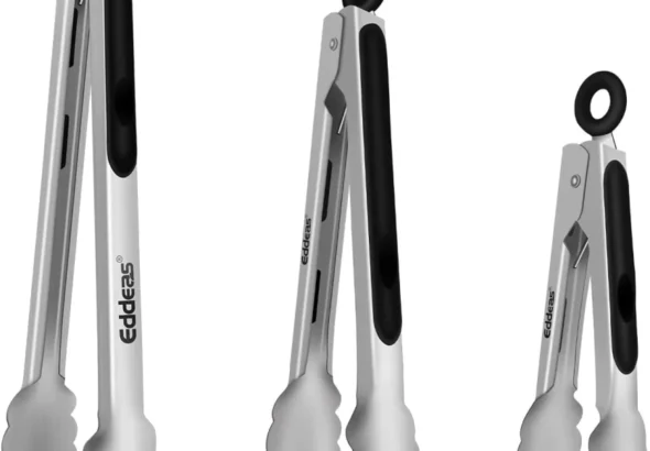 Stainless Steel Kitchen Tongs 3-Pack (7, 9, 12 Inch)