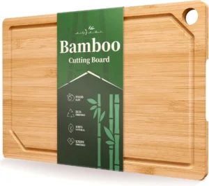 Large Natural Bamboo Cutting Board by Kitsure