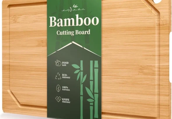 Large Natural Bamboo Cutting Board by Kitsure