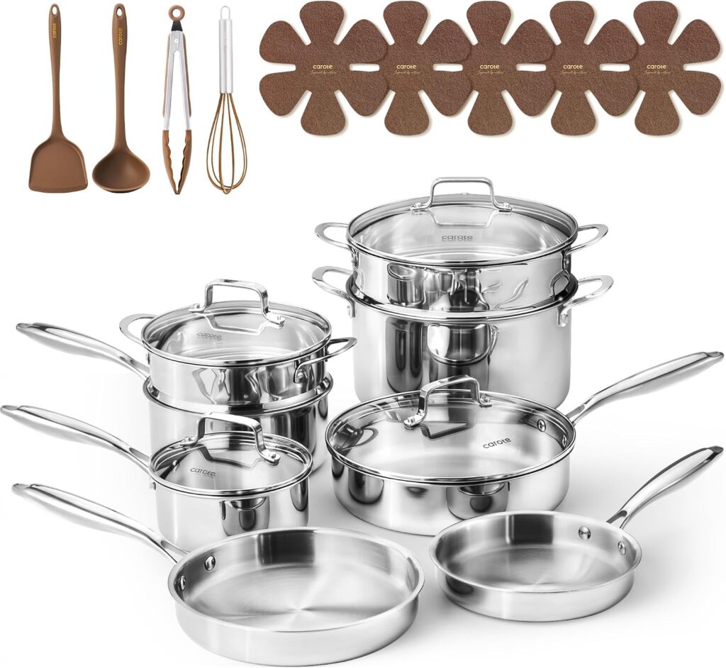 CAROTE 21-Piece Tri-Ply Non