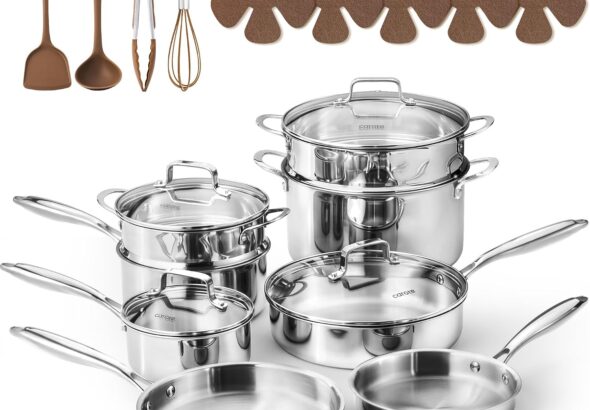 CAROTE 21-Piece Tri-Ply Non