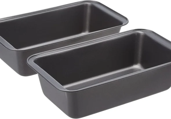 Amazon Basics Rectangular Nonstick Bread Loaf Pan for Baking Meatloaf with Even Heat Distribution, 9.5 x 5 Inch, Gray, Set of 2
Amazon Basics Nonstick Rectangular Loaf Pan for Bread and Meatloaf, Even Heat Distribution, 9.5 x 5 Inch, Gray, 2