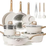 CAROTE 21pcs Pots and Pans Set, Nonstick Cookware Sets, with Egg Pan | Induction Kitchen Cooking Set, Durable, Easy Food Release, Fast & Even Heating, with Frying Pan
CAROTE 21