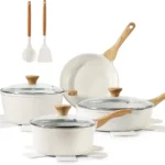 SENSARTE Nonstick Ceramic Cookware Set, 13-pcs Non-toxic Pots and Pans Set | Healthy Kitchen Cooking Set with Stay-Cool Handles, Silicone Tools and Pot Protectors, PFAS Free
SENSARTE Ceramic Nonstick Cookware Set, 13-Piece Toxin-Free Pots and Pans