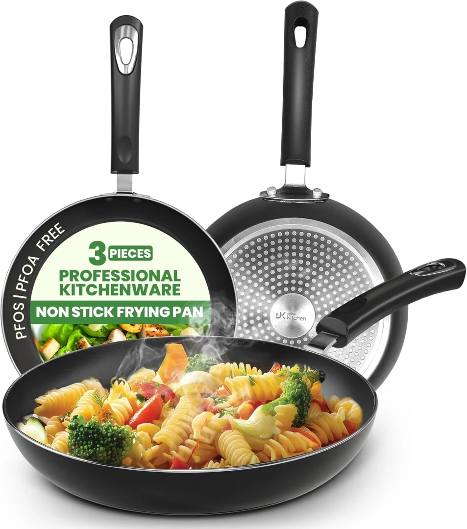 Utopia Kitchen Nonstick Frying Pan Set 3 Piece 8 9.5 11 Inch PFOA Free Grey
Utopia Kitchen 3-Piece Nonstick Frying Pan Set, 8/9.5/11 Inch, PFOA