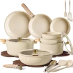 CAROTE 25pcs Ceramic Cookware Set, Pots and Pans Set with Detachable Handle
CAROTE 25